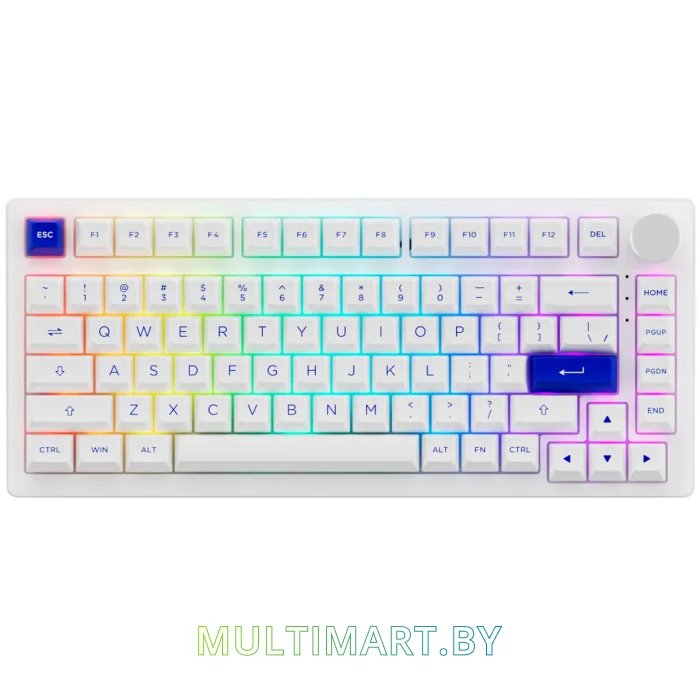 Клавиатура Akko PC75B Plus White & Blue (Akko CS Jelly Pink)